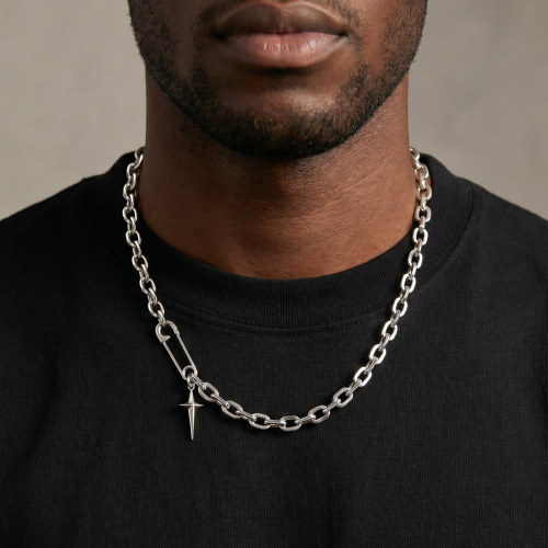 Wholesale Stainless Steel Safety Pin Necklace