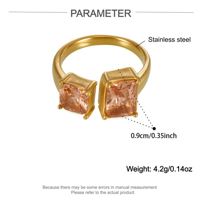 Wholesale Stainless Steel Multi-Gemstone Statement Rings