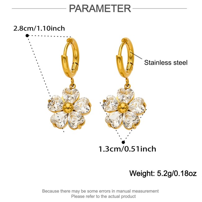Wholesale Stainless Steel CZ Floral Jewelry Set