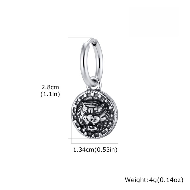 Wholesale Stainless Steel Eagle Tiger Hoop Earrings