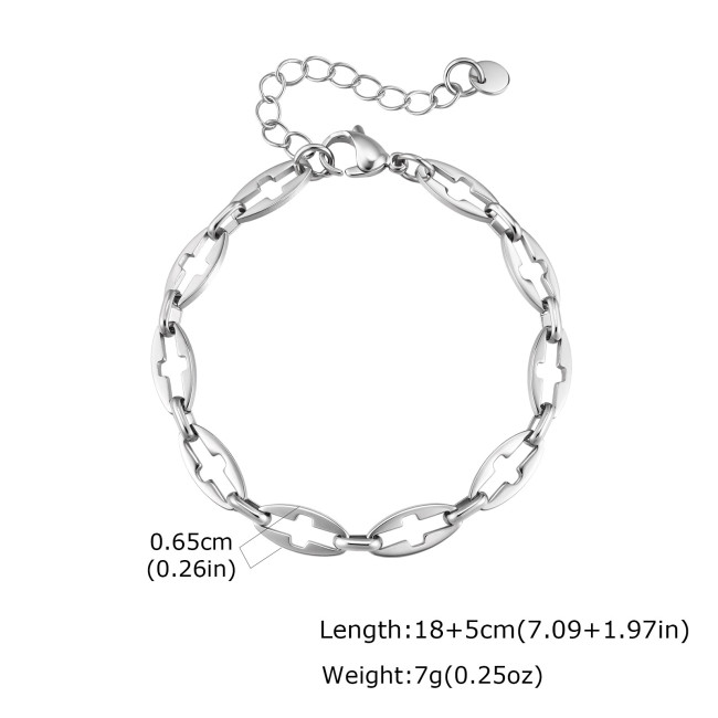 Wholesale Stainless Steel Hollow Cross Bracelets