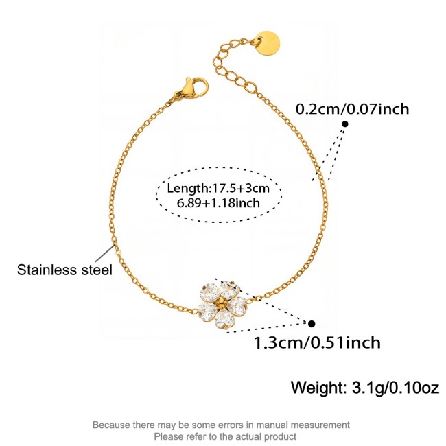 Wholesale Stainless Steel CZ Floral Jewelry Set