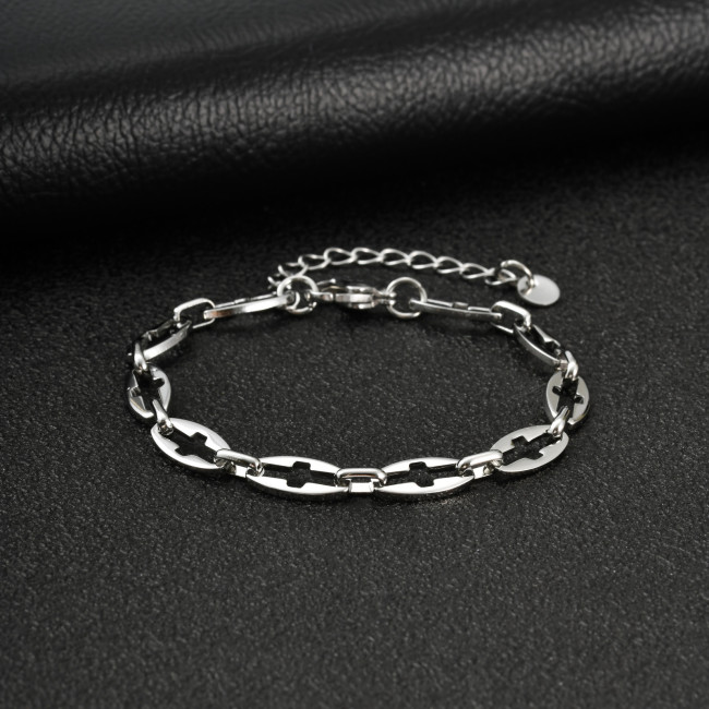 Wholesale Stainless Steel Hollow Cross Bracelets