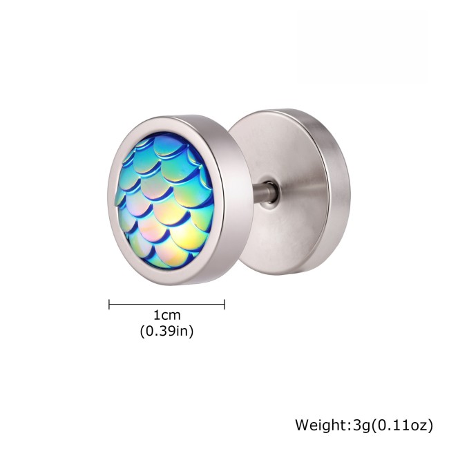 Wholesale Stainless Steel Mermaid Scale Studs