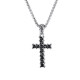 Wholesale Stainless Steel Black CZ Cross Necklaces