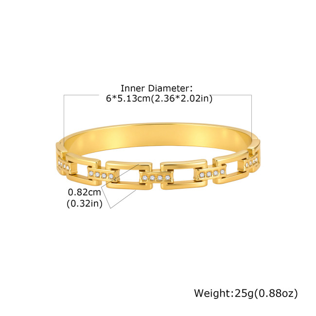 Wholesale Luxury Stainless Steel Paperclip Bangles