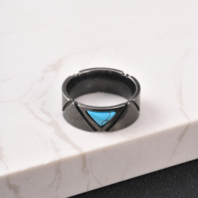 Wholesale Stainless Steel Turquoise Band Rings