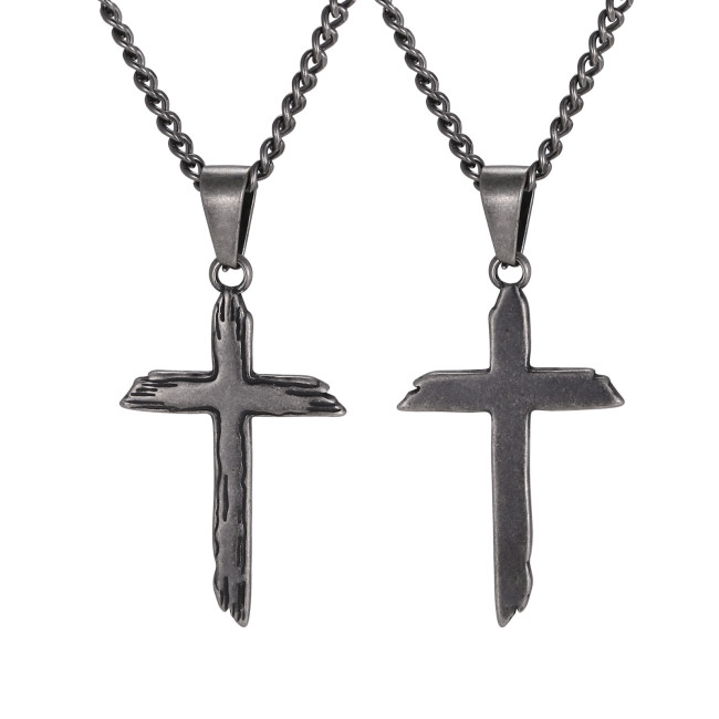 Wholesale Stainless Steel Grunge Cross Necklaces