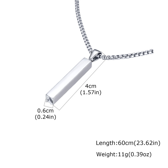 Wholesale Stainless Steel 3D Bar Letter Necklaces