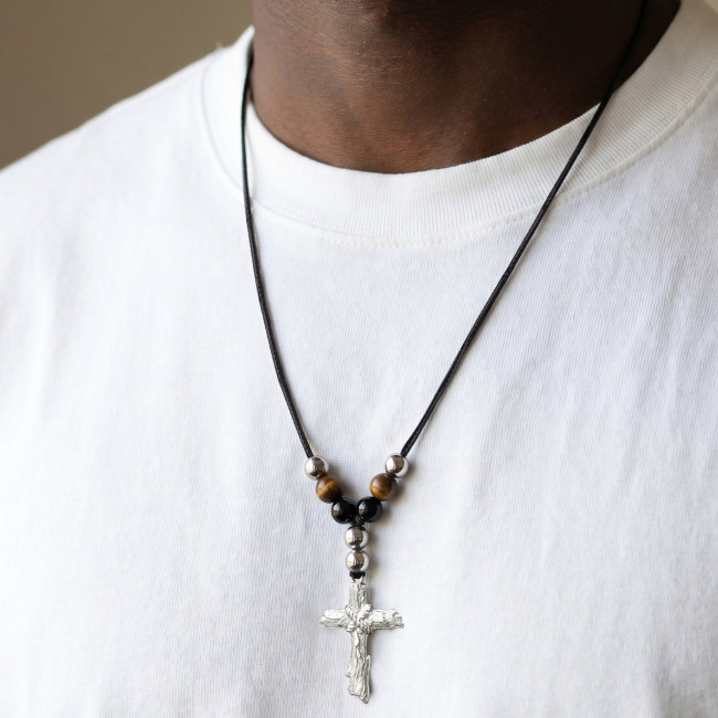 Wholesale Stainless Steel Rosary Cross Necklaces