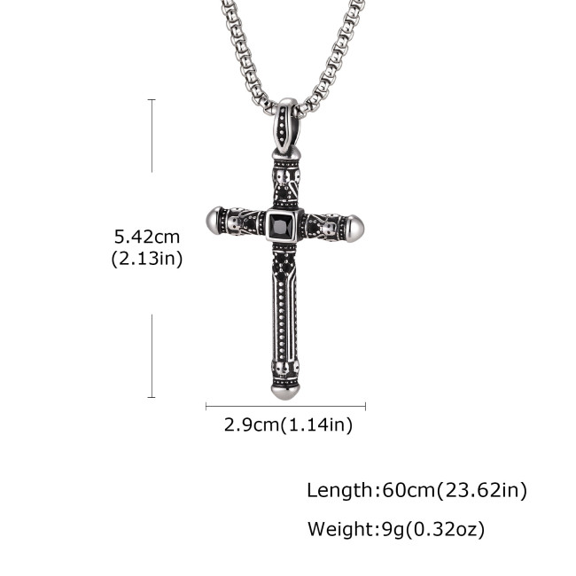 Wholesale Stainless Steel Skull Cross Necklaces
