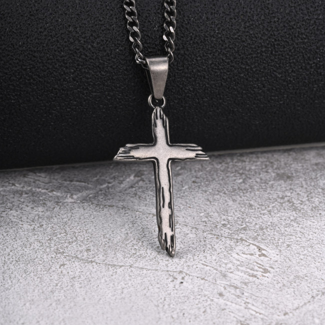 Wholesale Stainless Steel Grunge Cross Necklaces