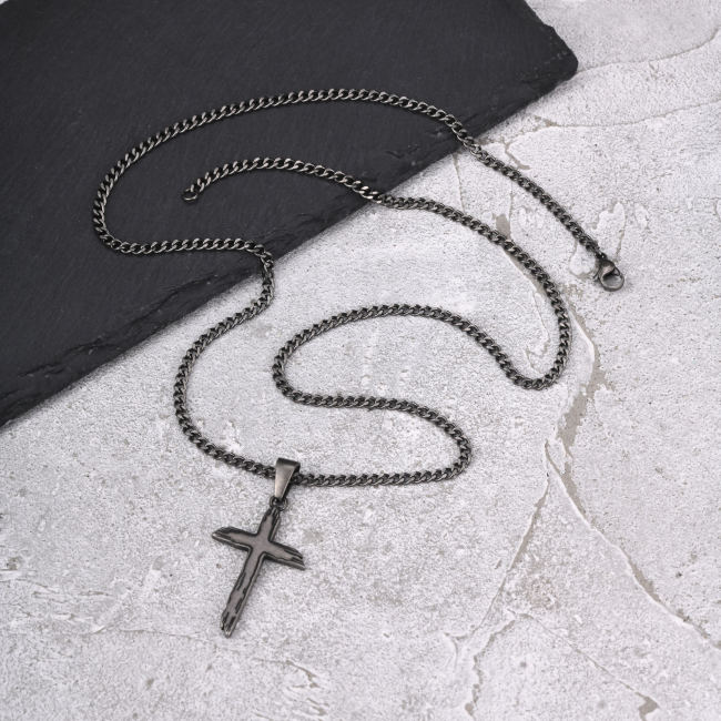 Wholesale Stainless Steel Grunge Cross Necklaces