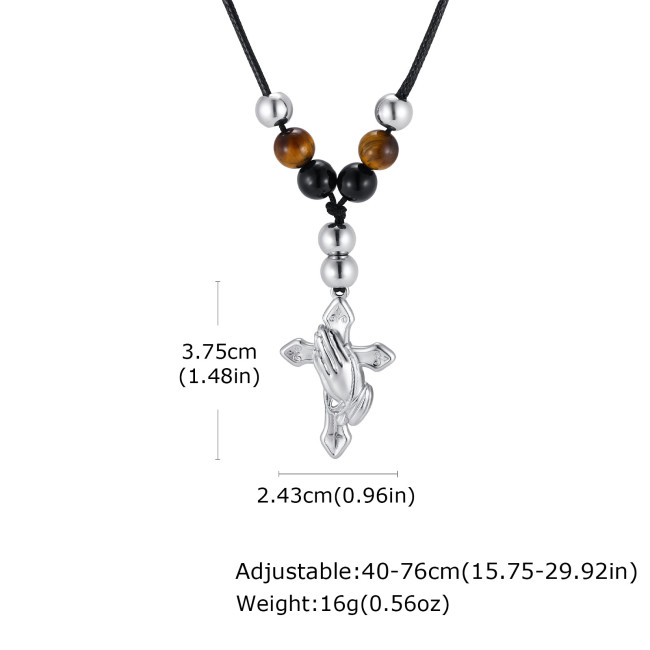 Wholesale Stainless Steel Rosary Cross Necklaces