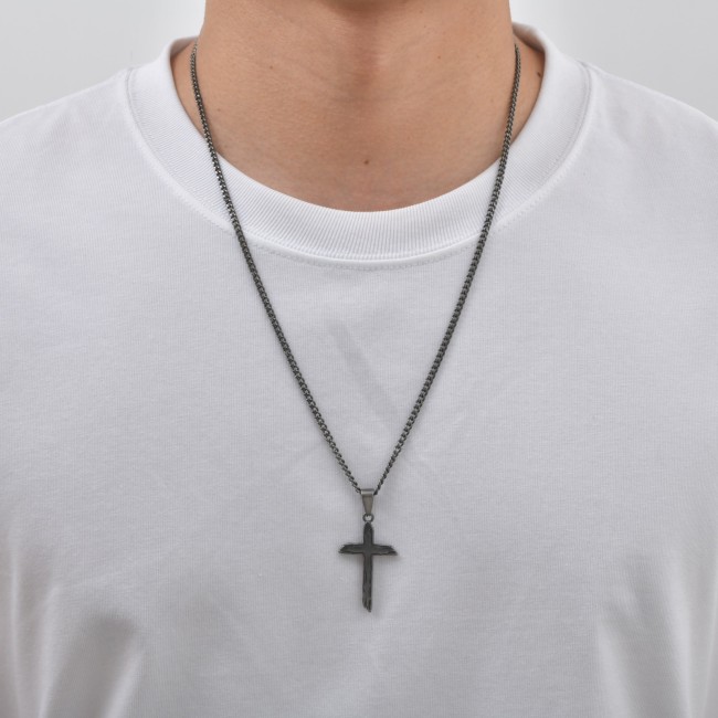 Wholesale Stainless Steel Grunge Cross Necklaces