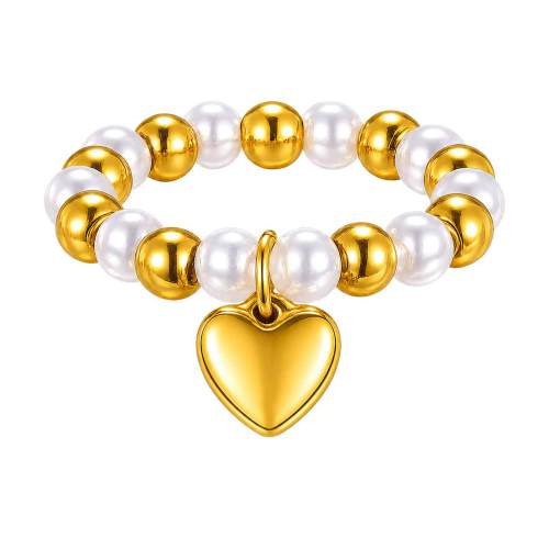 Wholesale Premium Pearl Puff Heart Elastic Rings
