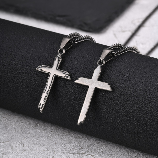 Wholesale Stainless Steel Grunge Cross Necklaces