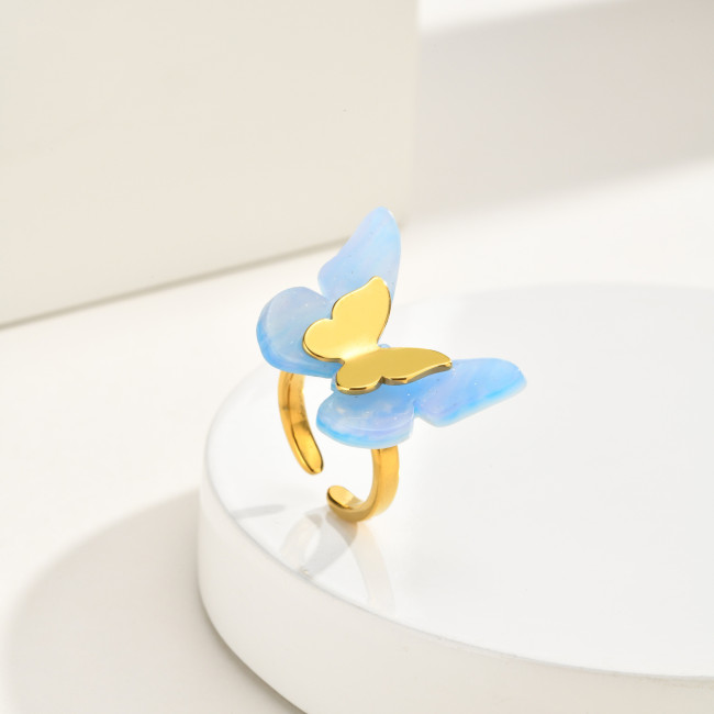Wholesale Luxury Stainless Steel Butterfly Rings