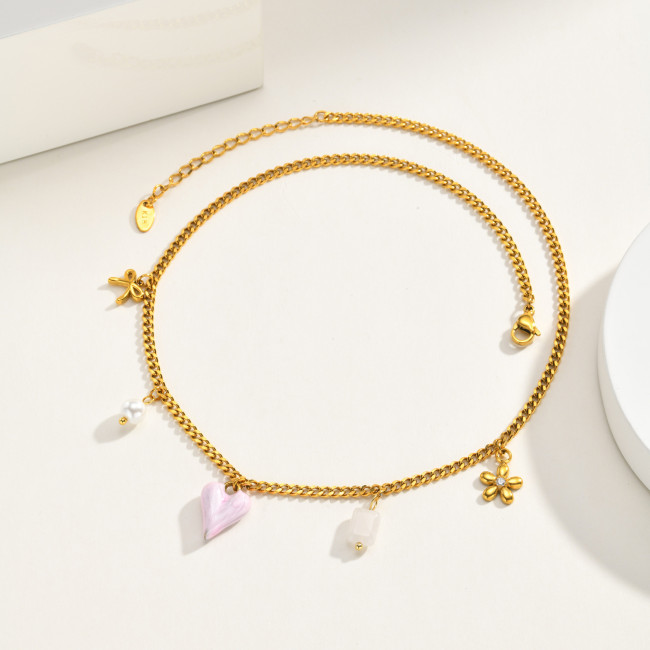 Wholesale Stainless Steel Coquette Charm Necklaces