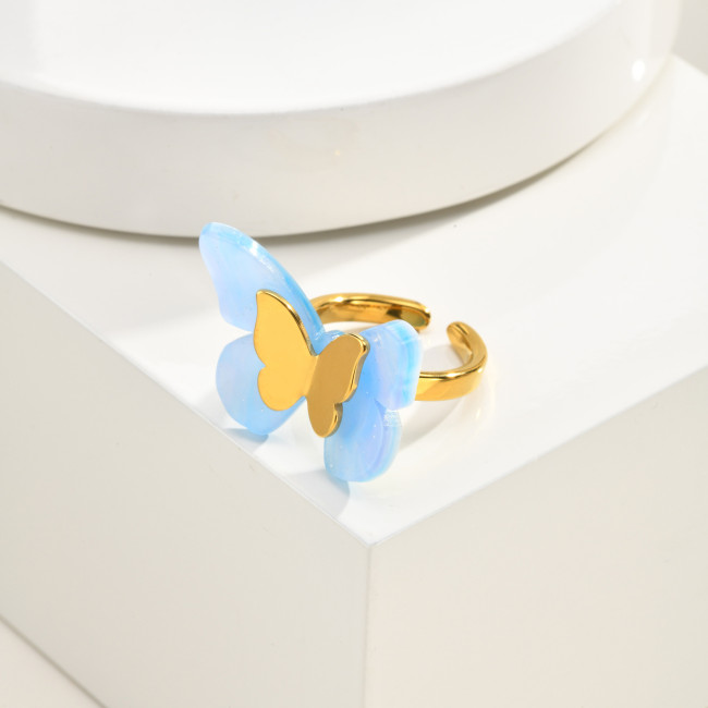 Wholesale Luxury Stainless Steel Butterfly Rings