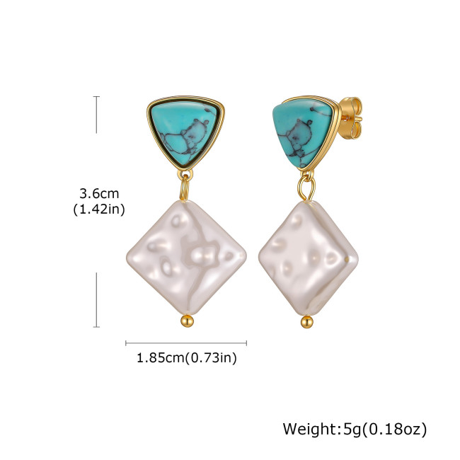 Wholesale Premium Stainless Steel Baroque Drop Earrings