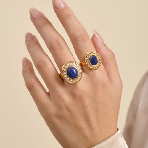Wholesale Stainless Steel Lapis Lazuli Rings