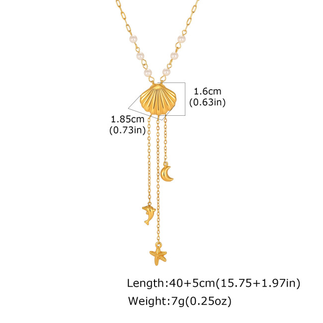 Wholesale Stainless Steel Tassel Layering Necklaces