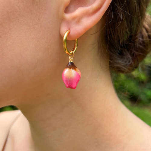Wholesale Stainless Steel Rose Bud Earrings