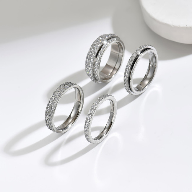 Wholesale Surgical Steel Micro-Pave Eternity Bands Ring