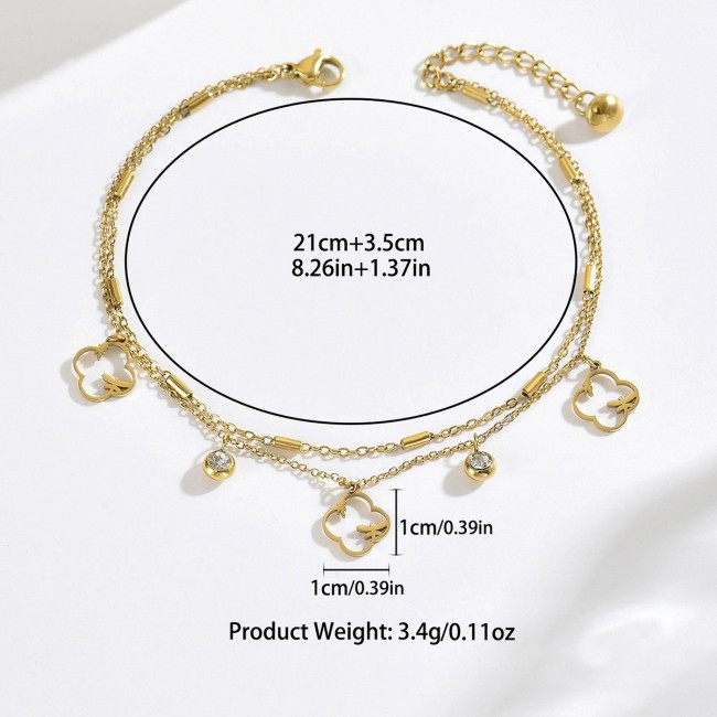 Wholesale Premium Stainless Steel Multi-Charm Anklet