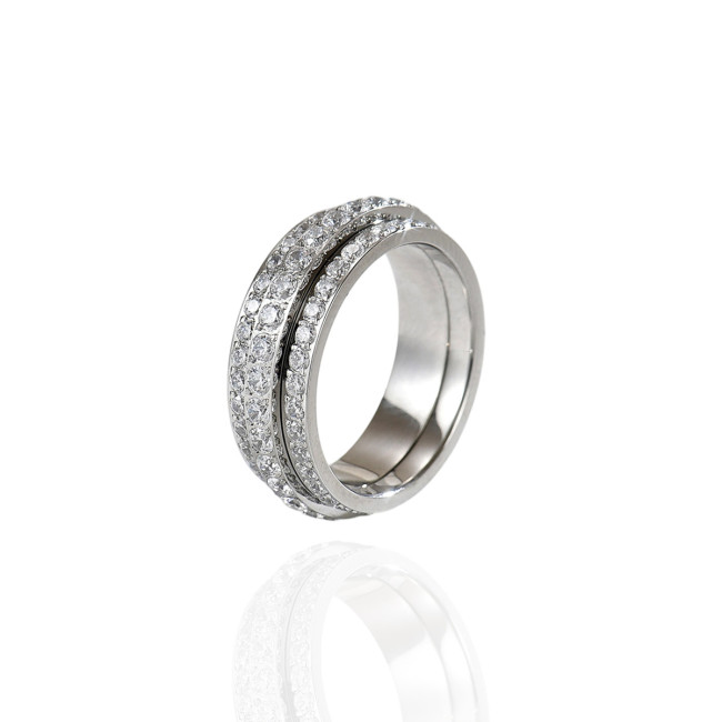 Wholesale Surgical Steel Micro-Pave Eternity Bands Ring