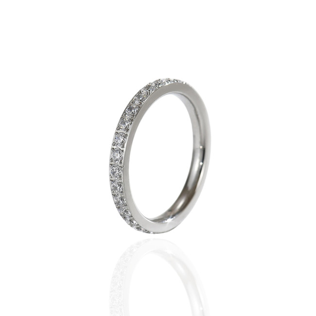 Wholesale Surgical Steel Micro-Pave Eternity Bands Ring