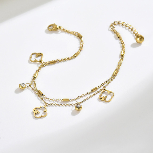 Wholesale Premium Stainless Steel Multi-Charm Anklet