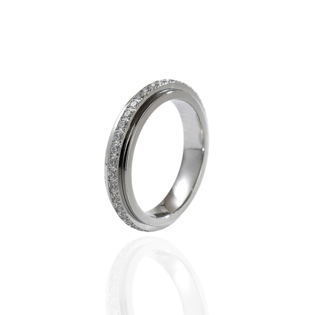 Wholesale Surgical Steel Micro-Pave Eternity Bands Ring