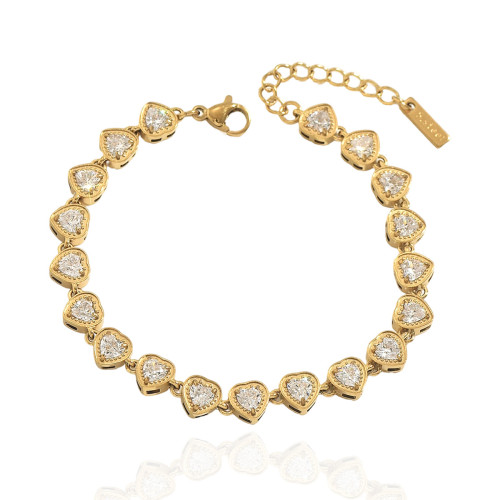 Wholesale Stainless Steel Heart-Link Tennis Bracelets