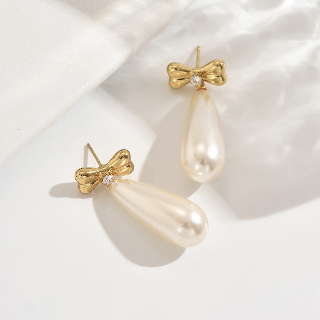 Wholesale Premium Stainless Steel Bow Earrings