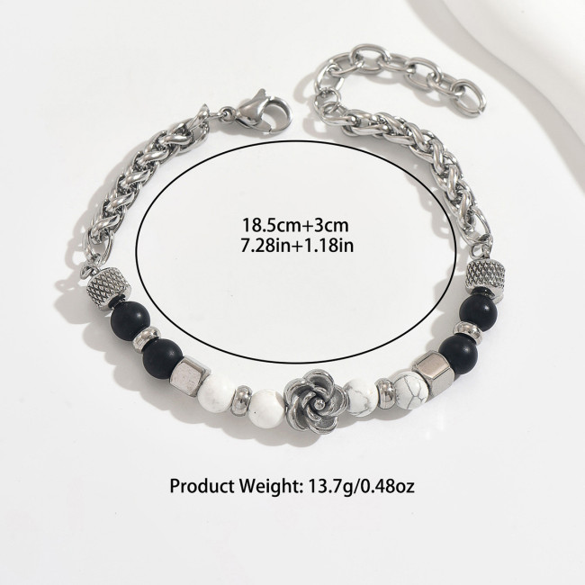 Wholesale Stainless Steel Natural Stone Bracelet