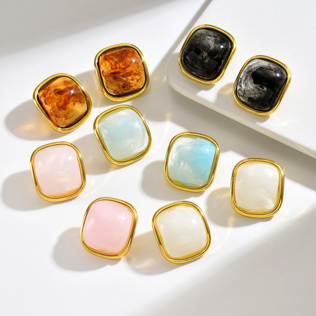 Wholesale Stainless Steel Resin Earrings