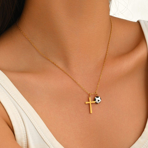Wholesale Stainless Steel Sports Cross Necklaces