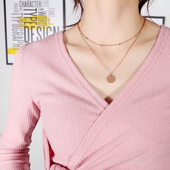 Wholesale Stainless Steel Double Necklace
