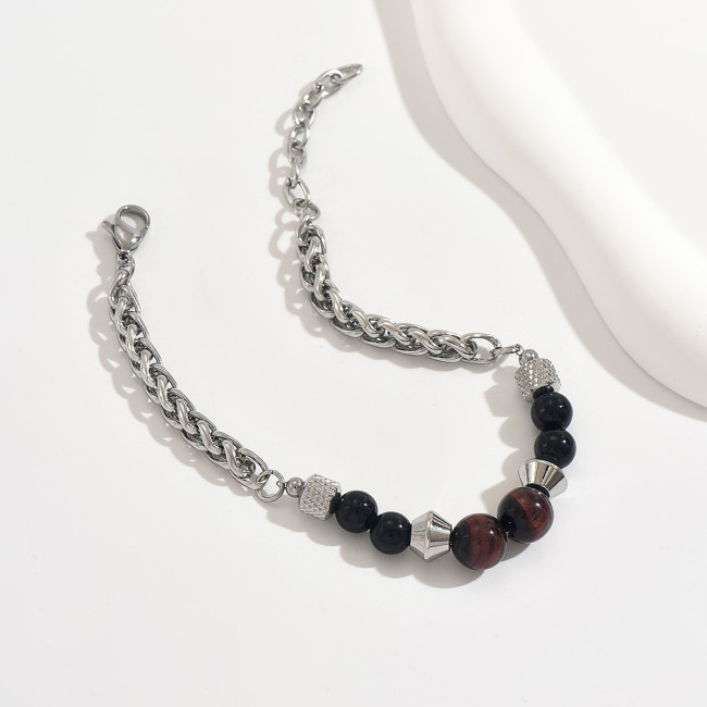 Wholesale Stainless Steel Natural Mineral Bracelet
