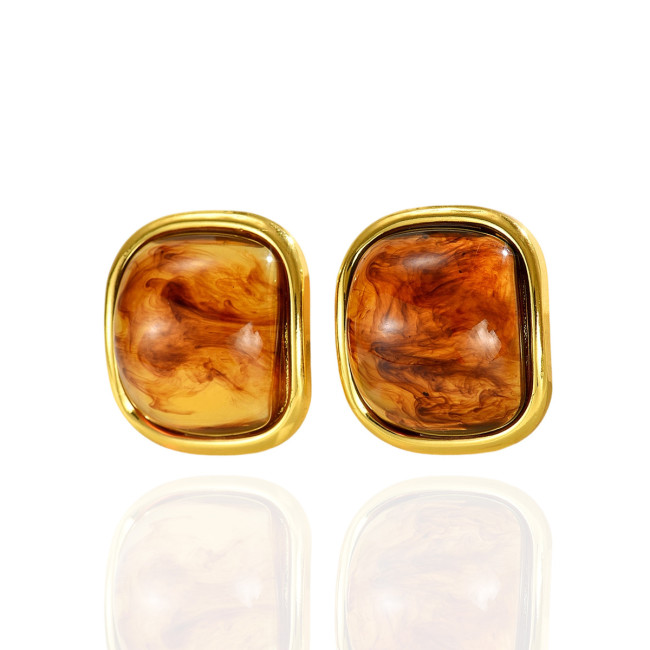 Wholesale Stainless Steel Resin Earrings