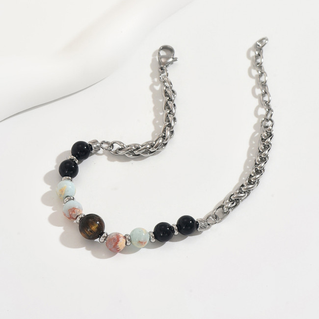 Wholesale Stainless Steel Natural Mineral Bracelet