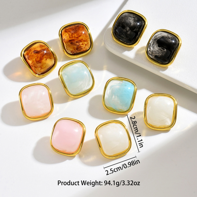 Wholesale Stainless Steel Resin Earrings