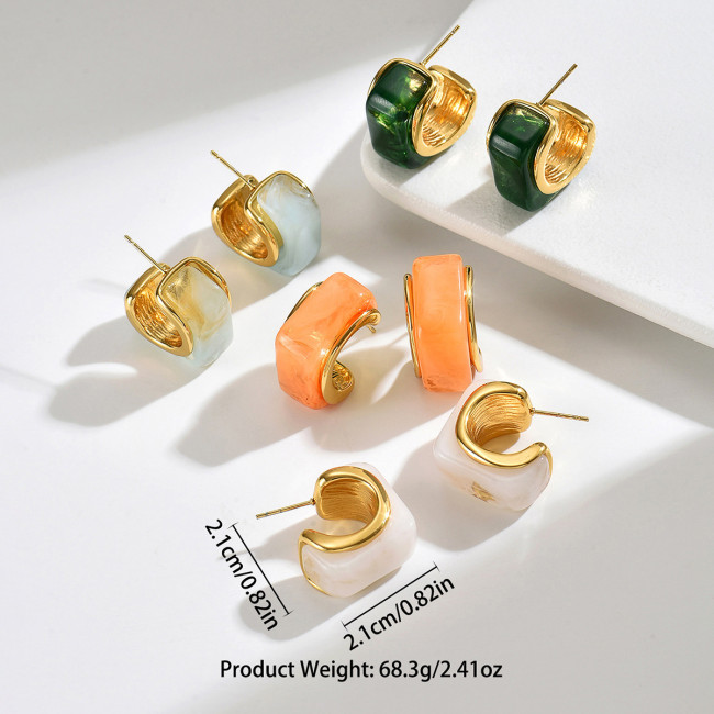 Wholesale Stainless Steel Modern Resin Earring