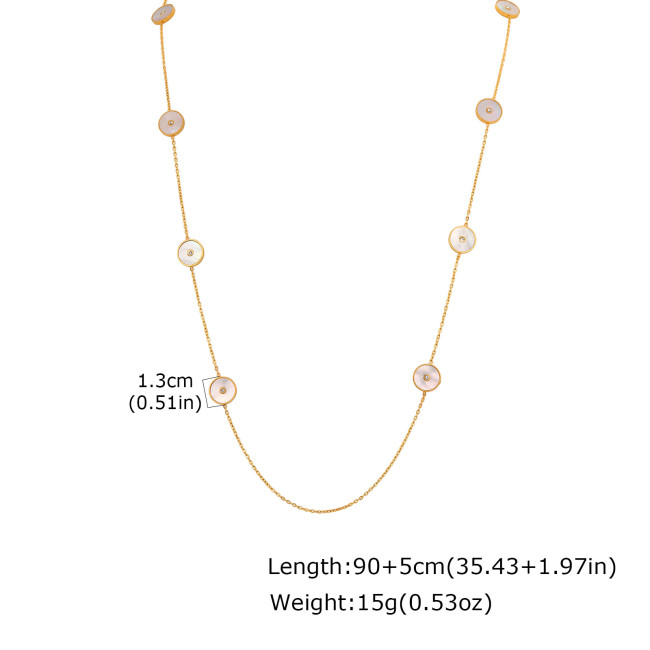Wholesale Stainless Steel Multi-Color Crystal Long Chain