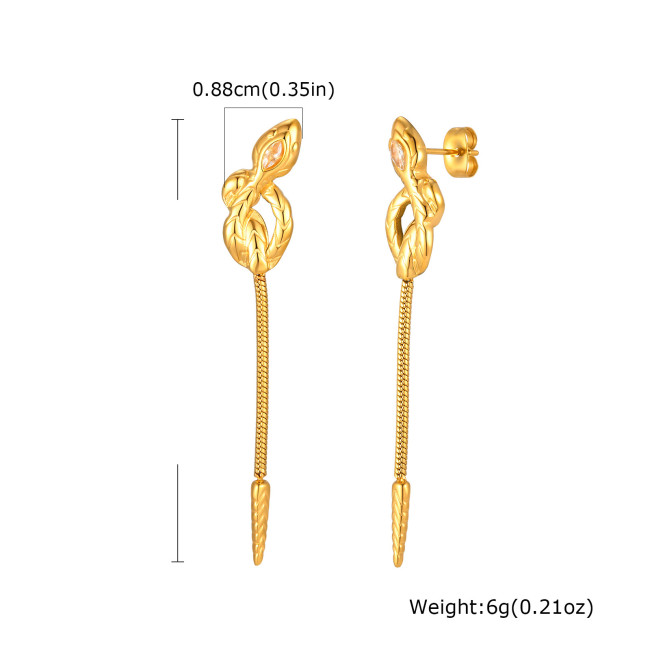 Wholesale Premium Stainless Steel Snake Earrings