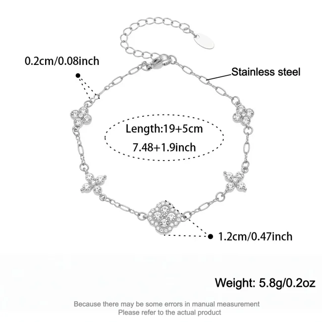 Wholesale Stainless Steel Flower Necklace & Bracelet Set