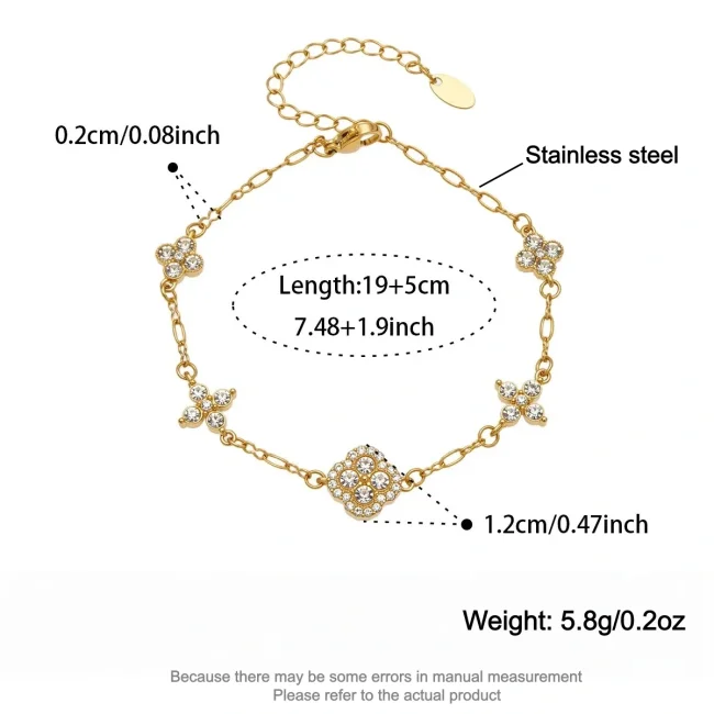 Wholesale Stainless Steel Flower Necklace & Bracelet Set