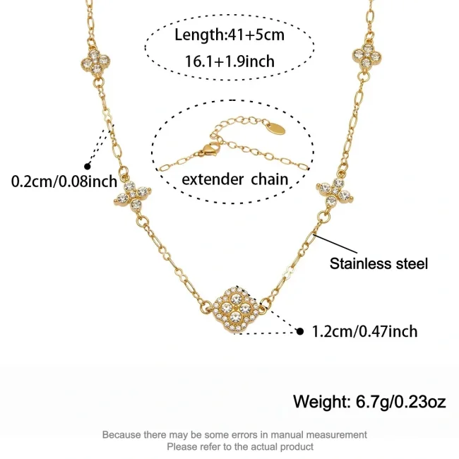 Wholesale Stainless Steel Flower Necklace & Bracelet Set